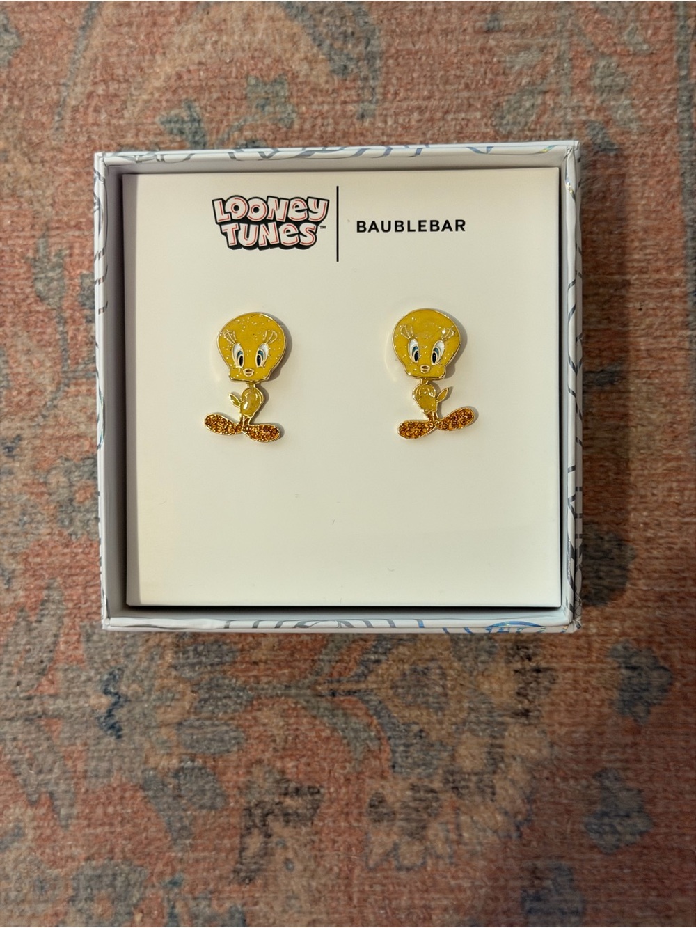 Brand New Looney Tunes X Baublebar Tweety Bird Stud Earrings